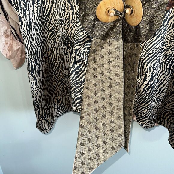 Sterling Styles Vintage One Size Kimono Animal Prink Blouse Shirt Top Unique - Picture 5 of 10